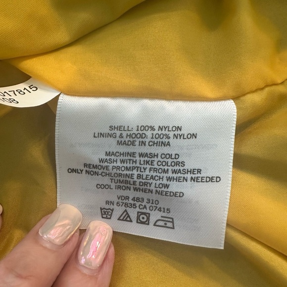 Nautica Windbreaker Weather Resistant Navy w/Yellow Lining & Hidden Hood Size 3X - Picture 4 of 12